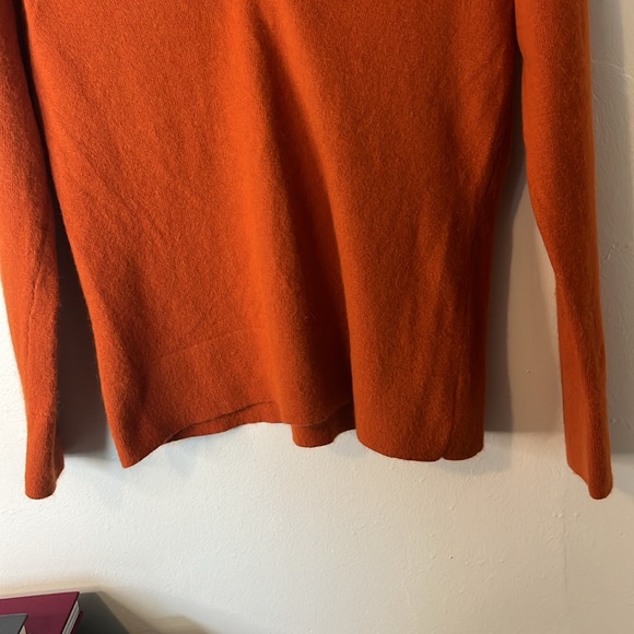 Tweeds Ribbed V-Neck Angora Rabbit Hair Blend Burnt Orange Sweater Sz M - Picture 4 of 6